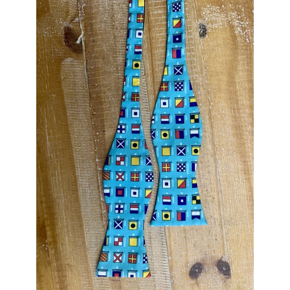 Simply Southern Bow Tie Nautical International Maritime Signals Aqua